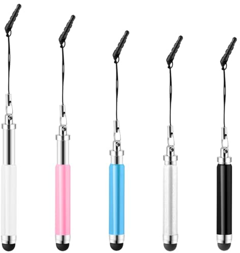 5 Pcs Stylets Courts, Stylet Tablette, Stylets pour Téléphones Portables, Stylets Tactiles Universels, Stylos pour écrans Tactiles, pour écrans Tactiles, Tablettes, Smartphones, Téléphones Portables
