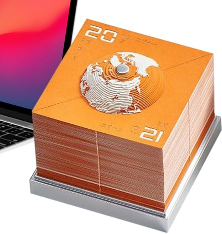 3D Calendar 2026 Temporal Piece, Earth Shaped Table Decoration | Decorative Calendar to Strip | For Home, School, Meeting Room, Bedside Table, Dressing Table, Professionals and Teachers