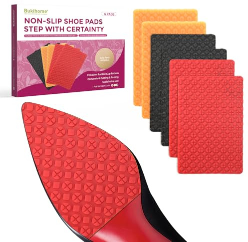 Lot de 3 paires de semelles antidérapantes autocollantes en caoutchouc pour chaussures à talons hauts, bottes et chaussures plates