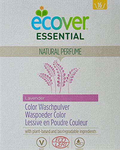 Ecover Detergente en polvo, limpiador de extractos botánicos, perfume natural de lavanda, adecuado para todos los tipos de piel, 16 lavados, caja de 1,2 kg