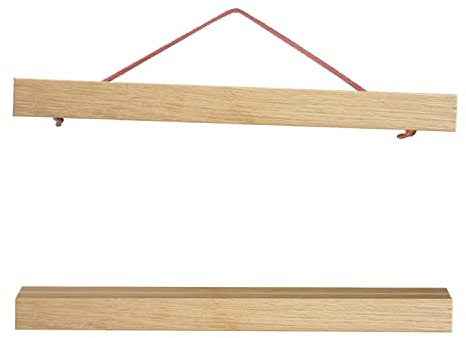 artissimo, PE6352-PL, magnetische Posterschiene, Breite 70cm, für Bilder DinA1 oder Poster bis zu 70cm Breite, Posterleiste Echtholz Eiche, Posterhalter, Posterhänger Holz, Klemmschiene Plakate