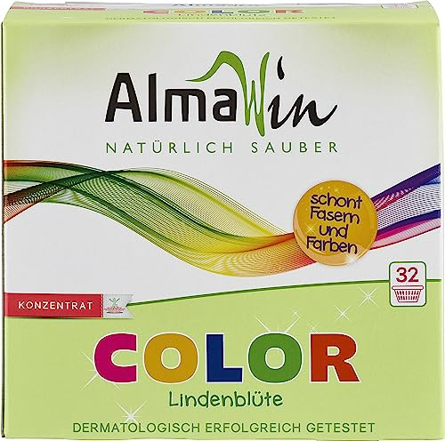 AlmaWin Color Waschpulver Lindenblüte 6x1kg, 21 Waschladungen, vegan