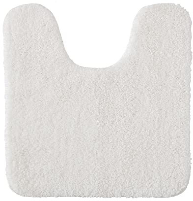 MIULEE Badematte WC Vorleger Badteppich Fußmatte Flur 1 Stück U Förmige Deko Matte Badteppiche Dekoration rutschfest Saugfähig für Wohnzimmer Badezimmer Toilett WC 50x50cm Weiß