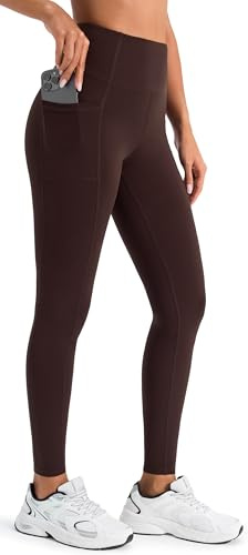 JOYSPELS Womens Fleece Lined Thermal Leggings with Pockets, High Waist Winter Warm Thick Gym Workout Running Yoga Pants for Women