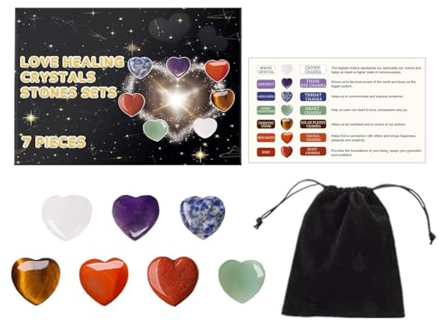 Zuasdvnk Piedra de palma de corazón de, piedras de preocupación para el pulgar del corazón - Piedras preciosas de naturales | Elegantes piedras preciosas de palma de bolsillo pulidas para mujeres,