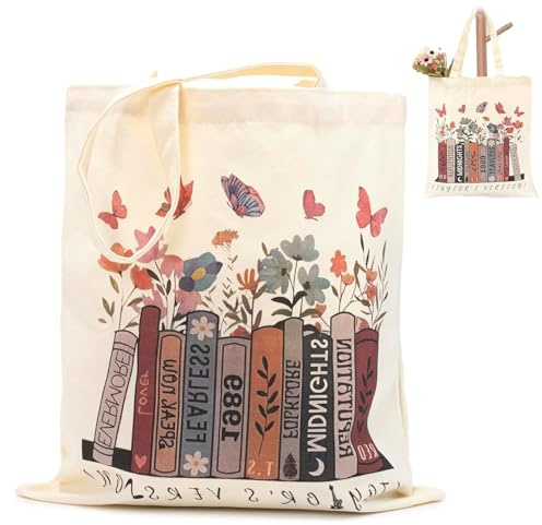 Jsleid Tote Bag Femme, Borsa di Stoffa Stampata, Cotone Donna Borse Tote Stampata, Album Ts Ispirata,Regalo per Amanti della Musica, Ideale per Il Lavoro, i Viaggi e Gli (35cm*40cm)