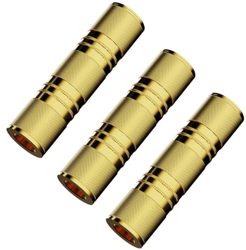 BERLAT 3.5mm Female to Female aux Adapter, 3.5mm Stereo Jack to 3.5mm Stereo Jack Adapter Connectors Stereo Coupler Female to Female Gold - 3pcs