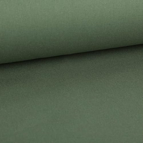 SCHÖNER LEBEN. Baumwollstoff Canvas Stoff einfarbig olivgrün 2,80m Breite