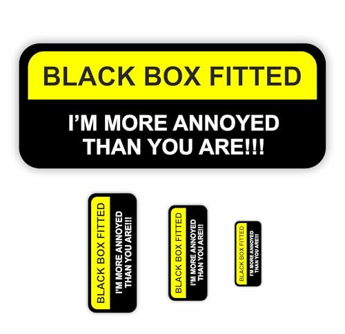 INKati Black Box anpassad skylt för fordon 3-pack i blandade storlekar (stil C) / svart låda klistermärke för bilar och skåpbilar/svart låda bilklistermärke/svart låda anpassad bildekal