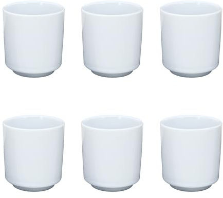 UNIQUE HOME LIVING Egg Cup/Toothpick Holder, Set of 6 Porcelain Egg Cups, Hard Soft Boiled Egg Holder, Kitchen Dinnerware Breakfast Egg Cups 5.8 x 5.3cm - White