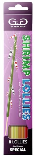 GlasGarten Shrimp Lollies 4in1 Spezial Power | 8 pcs / 20 cm - bâtonnets d'alimentation pour crevettes d'ornement, avec 4 goûts différents, pâte Alimentaire de Haute qualité sur Le bâtonnet