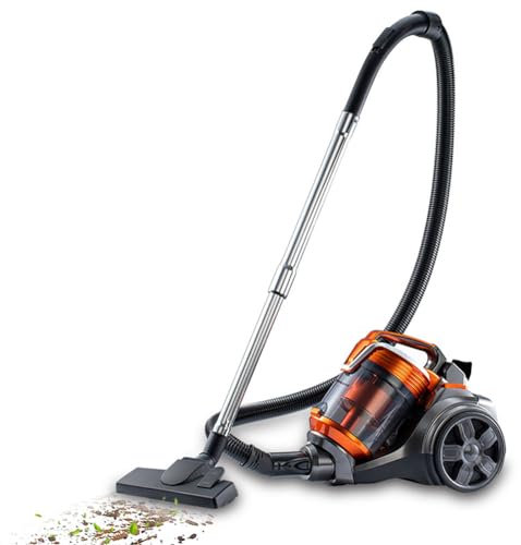 KUOYTT Aspiradora ciclónica para alfombras y Suelos Duros de 3600 W, aspiradora cilíndrica sin Bolsa, Ligera y silenciosa, Filtro HEPA, Manguera Extensible, Viene con Accesorios, para Pol