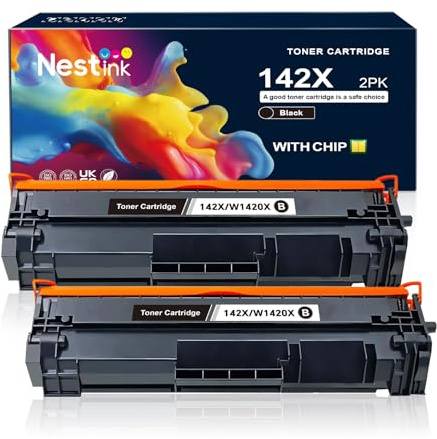 【Mit Chip】Nestink W1420X W142X 2000 Seiten Tonr 142A 1420A kompatibel mit HP Laserjet MFP M140W Tonr laserjet MFP M110W M140 M110 M139 M139W funktioniert nicht mit H P+ Drucker （mit E -Modell）2er-Pack