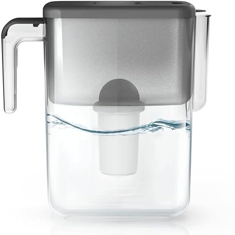 Ecosoft Slim Jarra Filtrante de Agua – Color Grey, Capacidad 3,5 L, Reduce Cloro y Cal, Diseño Compacto para Nevera, Incluye Filtro