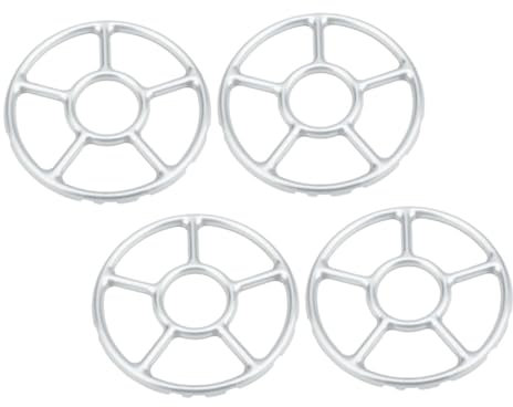 KOCKSHION Support Antidérapant Pour Cuisinière à Gaz, Lot De 4 Pièces, Anneau Rond Pour Brûleur Wok, Support Stable En Métal Gris, Accessoire Pratique Cuisine