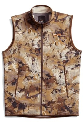 SITKA Alpha Fleece Vest - Heavy Duty Fleece Camo Hunting Vest for Men, Optifade Waterfowl Marsh, Large