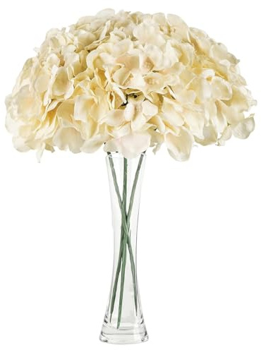 Diyxisk Konstgjorda hortensior champagne 3 stycken 68 cm konstgjorda blommor dekorativa falska blommor för hotelldekorationer, för bordsdekoration bröllop gör-det-själv projekt