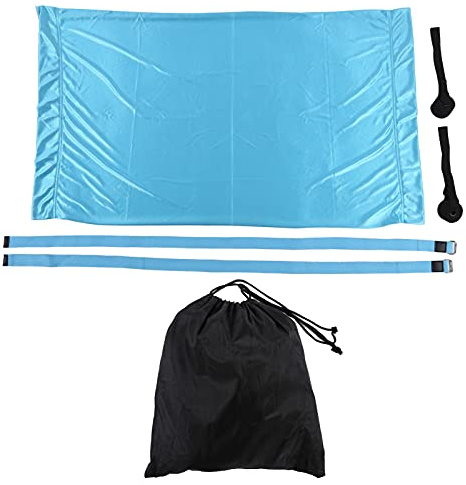 BowyTrading Amaca da yoga con gambe divise e gambe elasticizzate, altalena con spallacci regolabili, amaca aerea elastica portatile per casa, palestra, sala yoga, include 2 porte (blu)