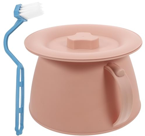 Ciieeo Orinal Diseño Conveniente y Cómodo de Plástico con Tapa y Cepillo Portátil para Niños y Pacientes para Uso en Casa y Hospitales