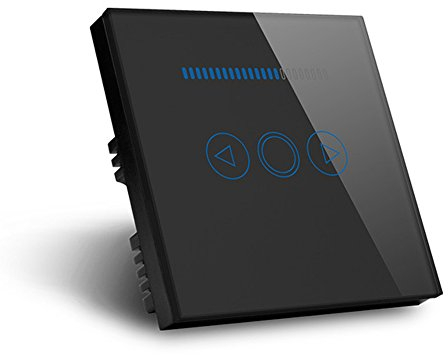 Variateur d'intensité tactile LED 500 W Panneau en cristal Interrupteur pour lampe LED Noir