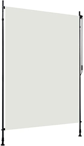 vidaXL Estor Enrollable de Exterior Persiana Toldo Vertical de Jardín Balcón Porche Pantallas de Privacidad Sombra Balcón Crema 150x270cm