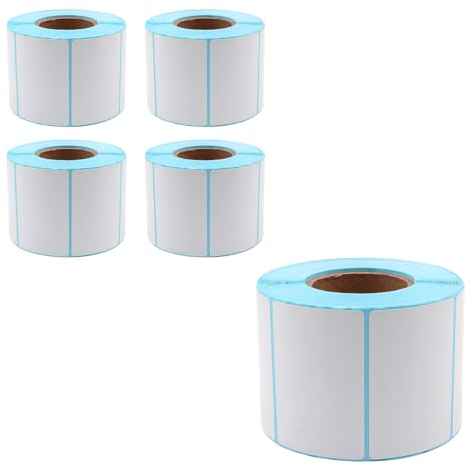 Set mit 5 NUZAMAS 60 x 40 mm Thermopapier-Aufklebern, insgesamt 4000 leere Versandaufkleber, kratzfeste, wasserfeste, ölbeständige, selbstklebende Etiketten für Thermo-Etikettendrucker