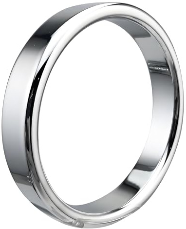 Metal Cock Ring for Men, Smooth Curved Penis Ring Adult Toy (A1,55mm)