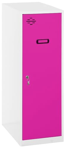 SimonRack Låsskåp, Metall, Vit/Rosa, 915x400x500