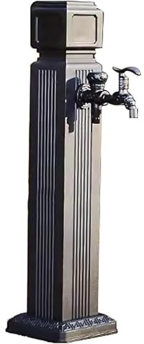 ENWYTE Water Column Outdoor Stainless Steel Garden Water Column Hose Stand With Faucet Antifreeze Anti-rust Courtyard Water Faucet Pillar Floor Mount Water Tap Columns Water Feature Fountain(60cm)