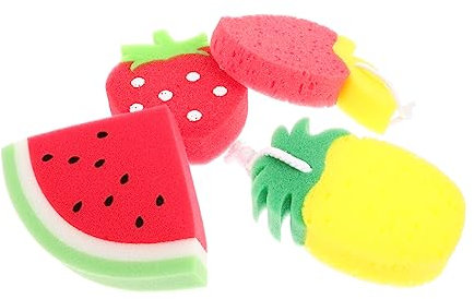 Baluue 4piezas Esponja De Frutas Gruesa para Fregar Esponjas para Lavar Platos De Cocina Artículos De Cocina Limpiador De Platos para Uso Diario