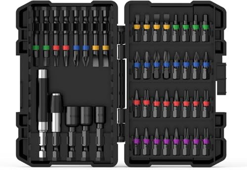 Impact Driver Bit Set, 45PCS Screwdriver Bit Set,Impact Tough Screwdriving Bit Set (Black)