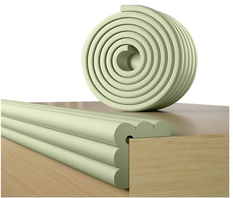 Protector de Esquina de Borde a Prueba de bebés, Acolchado de 2 m, Acolchado de Espuma de Goma Suave Extra Ancho, Muebles, Parachoques de Seguridad de Borde Afilado (Verde Matcha)