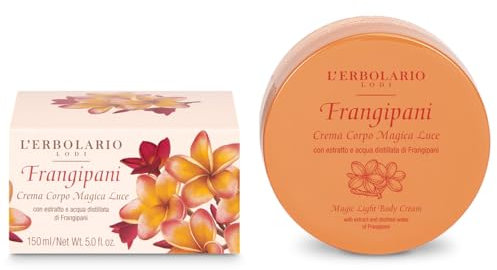 L'Erbolario | Frangipani - Crema Corpo Magica Luce, crema corpo profumata e idratante, dall'effetto illuminante, 150 ml