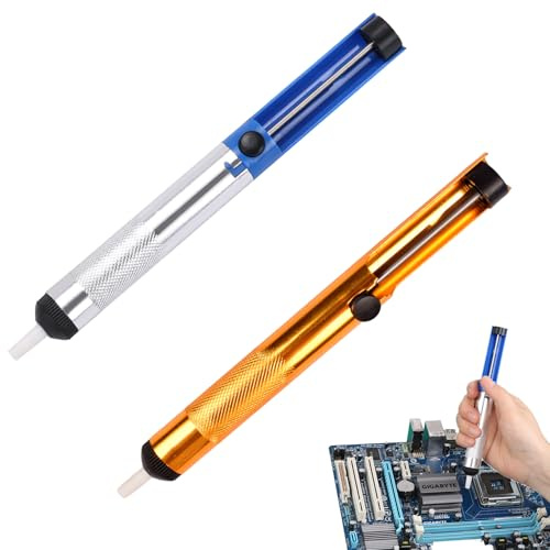 2 Stück Entlötpumpe,Lötpumpe,Set Entlötsaugpumpe Hoch Temperaturbeständige Silikondüse Lötsauger Unverzichtbares Zubehör Für Professionelle Schweißer Lötsaugpumpe