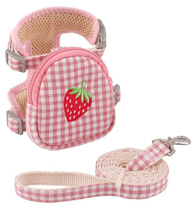 3PCS Pet Backpack, Adjustable Breathable Cute Dog Vest Harness Detachable Pet Leash with Fruit Pattern Shape for Small Dogs Cat