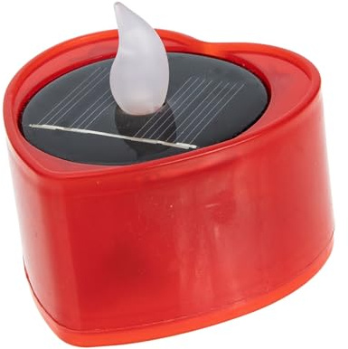 Toddmomy Lampada Solare da Esterno Ip44 Candela Elettrica senza Fiamma Rossa in Pp, Ricaricabile Batteria Aaa da 300mah, per Feste e Ristoranti