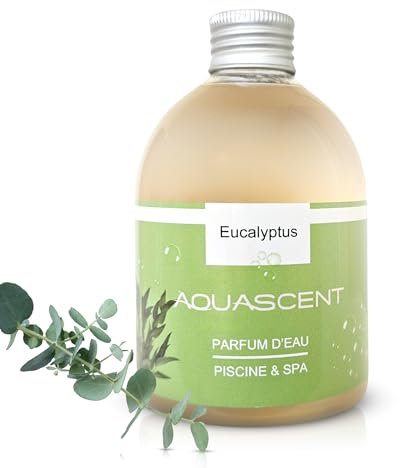Aquascent Parfum Piscine et Spa Eucalyptus 250ml : élimine Les odeurs, préserve l'eau Claire, sans Alcool ni Colorant. Fabriqué en France sous contrôle pharmaceutique. Bien-être assuré !