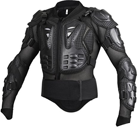 Veste de Moto Respirant Homme ou Femme Armure avec Protection Dorsale pour Blouson Motard Scooter VTT Enduro (Noir, S)