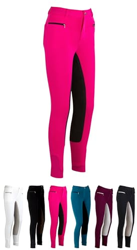 RL24 - Kinder-Reithose Flex Basicline – Pink/Schwarz – Gr. 122