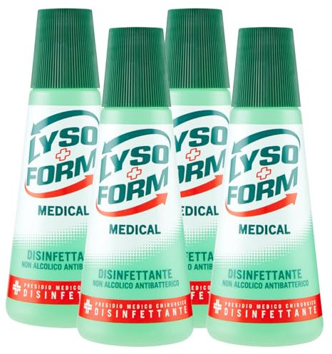 Lysoform Medical Disinfettante non Alcolico Antibatterico non Aggressivo per Pelle Integra Presidio Medico Chirurgico - 4 Flaconi da 250 ml