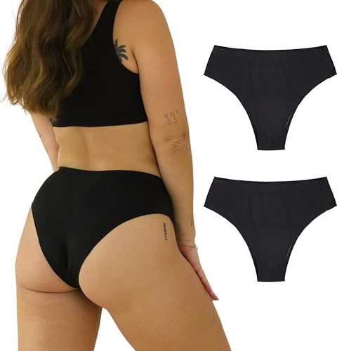 dais Perioden Unterwäsche 2er Set (Cheeky | S) • Menstruationsunterwäsche mit Bio-Baumwolle im Intimbereich • Periodenslip waschbar • Auslaufsichere Unterhose Damen