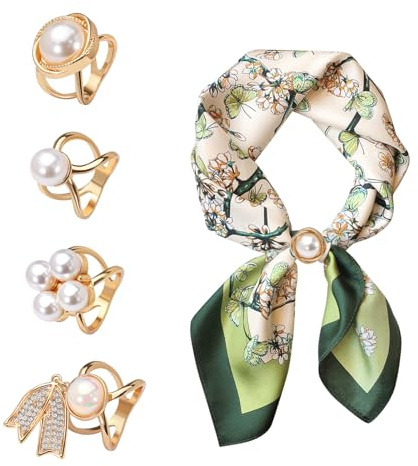 Lot de 4 clips pour écharpe pour femme, clips et fermoirs pour écharpe, boucles dorées lisses pour femme, Métal