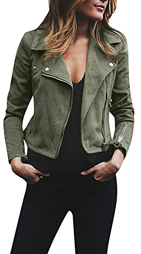 SCBFDI Chaqueta Fina Mujer, Chaquetas de Peso Ligero para Mujer de Gran Tamaño Chaqueta de Cuero Moto Biker Motocicleta Abrigo Moda Otoño Ropa de Invierno 2024, Cazadora Piel Mujer Biker