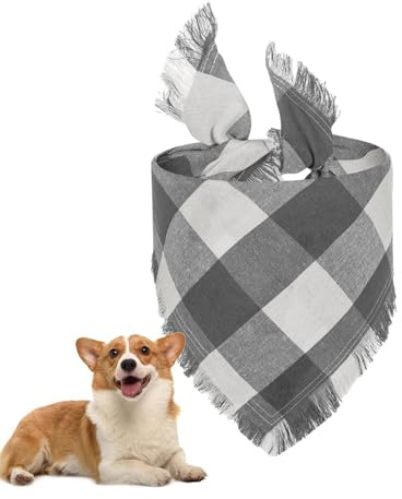 Dekorativ hundhalsduk, triangulär hundbandana | vattenabsorberande rutig hundbandana | Tvättbara husdjurssjal, dekorativ hundhalsduk för maiso