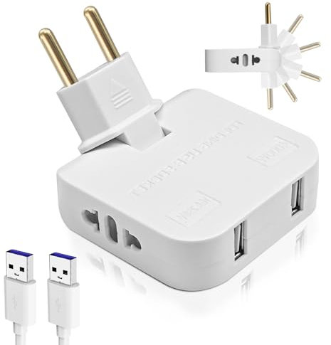 BOBOPACK Enchufe de Viaje USB Dual de EstáNdar Europeo A EstáNdar Americano 3 en 1 Plug and Play de Carga RáPida Duradero para Viajes O Viajes de Negocios
