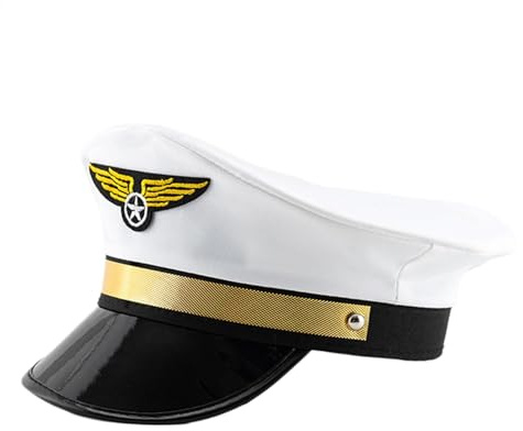 Pilot Captain Hat - Cosplay Cap, Pilot Hats Airplane Captain Airline Caps for Women Men Adults Halloween Party Costume Accessory