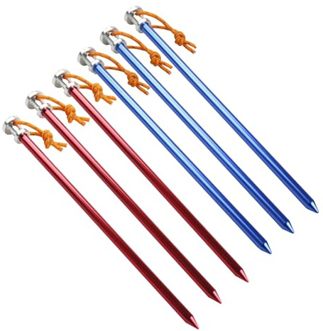 6 picchetti per tenda in lega di alluminio ad alta resistenza, 23 cm, solidi tubi tondi, resistenti e resistenti, per campeggio, campeggio, spiaggia, fango, erba, neve, 34,5 g
