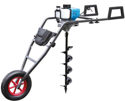 LEMAN - Ahoyadora Térmica LOTAR053, 52 cm³, 1700 W, Carretilla para Facil Transporte, Brocas Ø 300 mm Máx