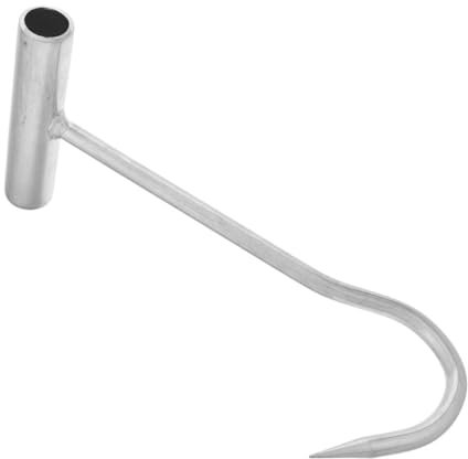 COOPHYA Gancho Resistente De Hierro Para Levantar Tapas De Alcantarilla y Puertas Enrollables Herramienta Portátil y Ergonómica Para Carga Pesada Fontanería y Mantenimiento