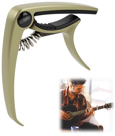 Cejilla Profesional para Guitarra Acústica y Eléctrica - Compatible con Ukelele, Banjo y Mandolina - Fabricada en Aleación de Zinc, Diseño Duradero y Ligero para un Sonido Claro y Potente